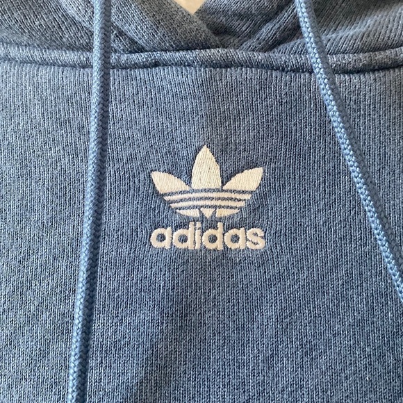 ADIDAS 3 Stripe Cropped Sweatshirt Hoodie - Picture 3 of 10